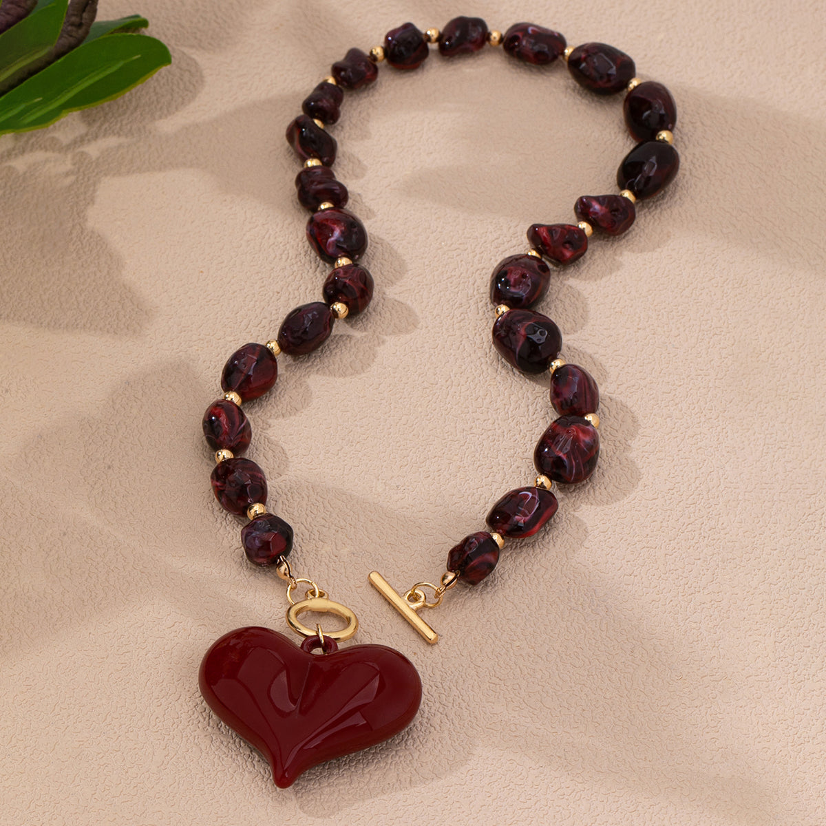 Collar Acrílico Corazón y Multicolor