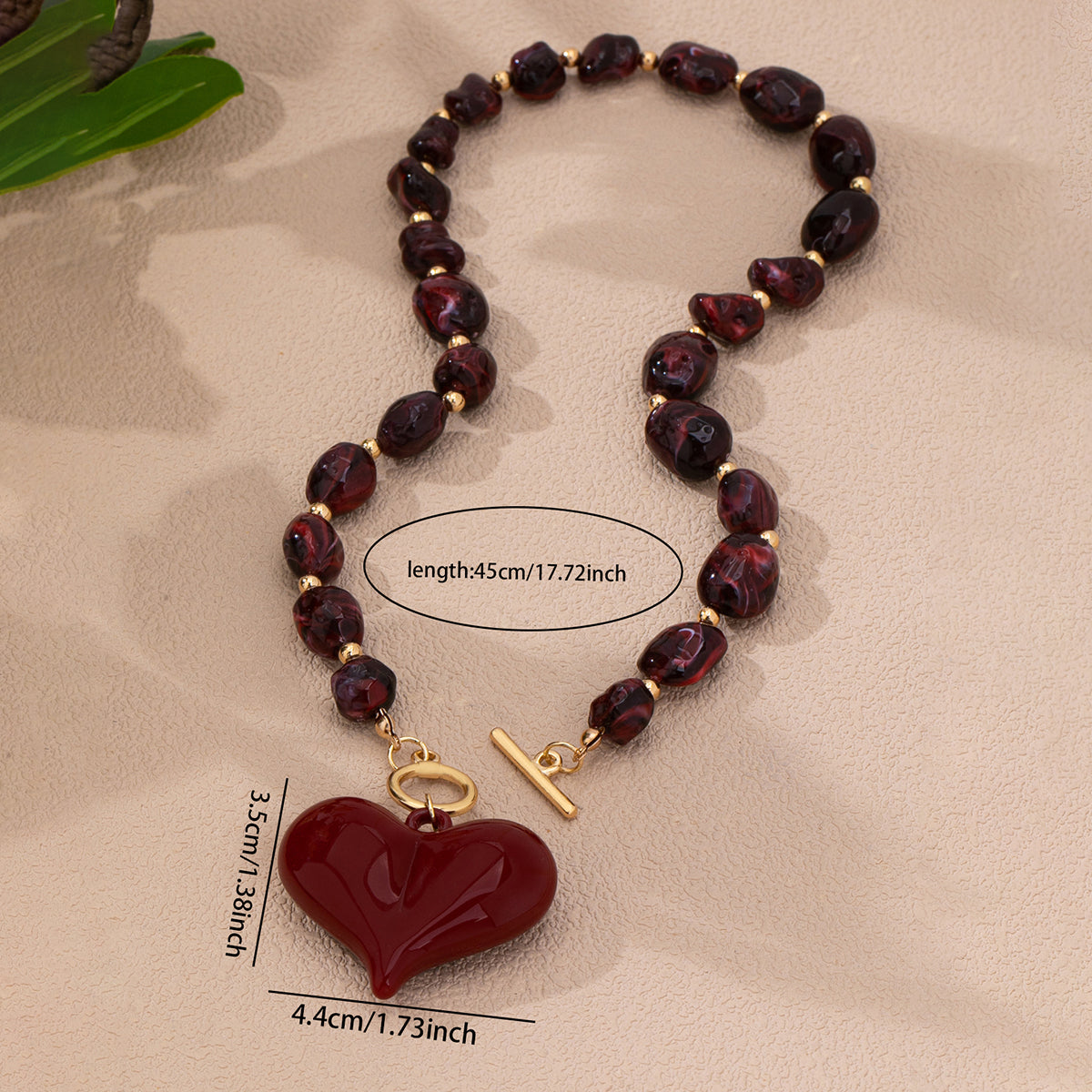 Collar Acrílico Corazón y Multicolor