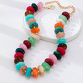 Collar Acrílico Corazón y Multicolor