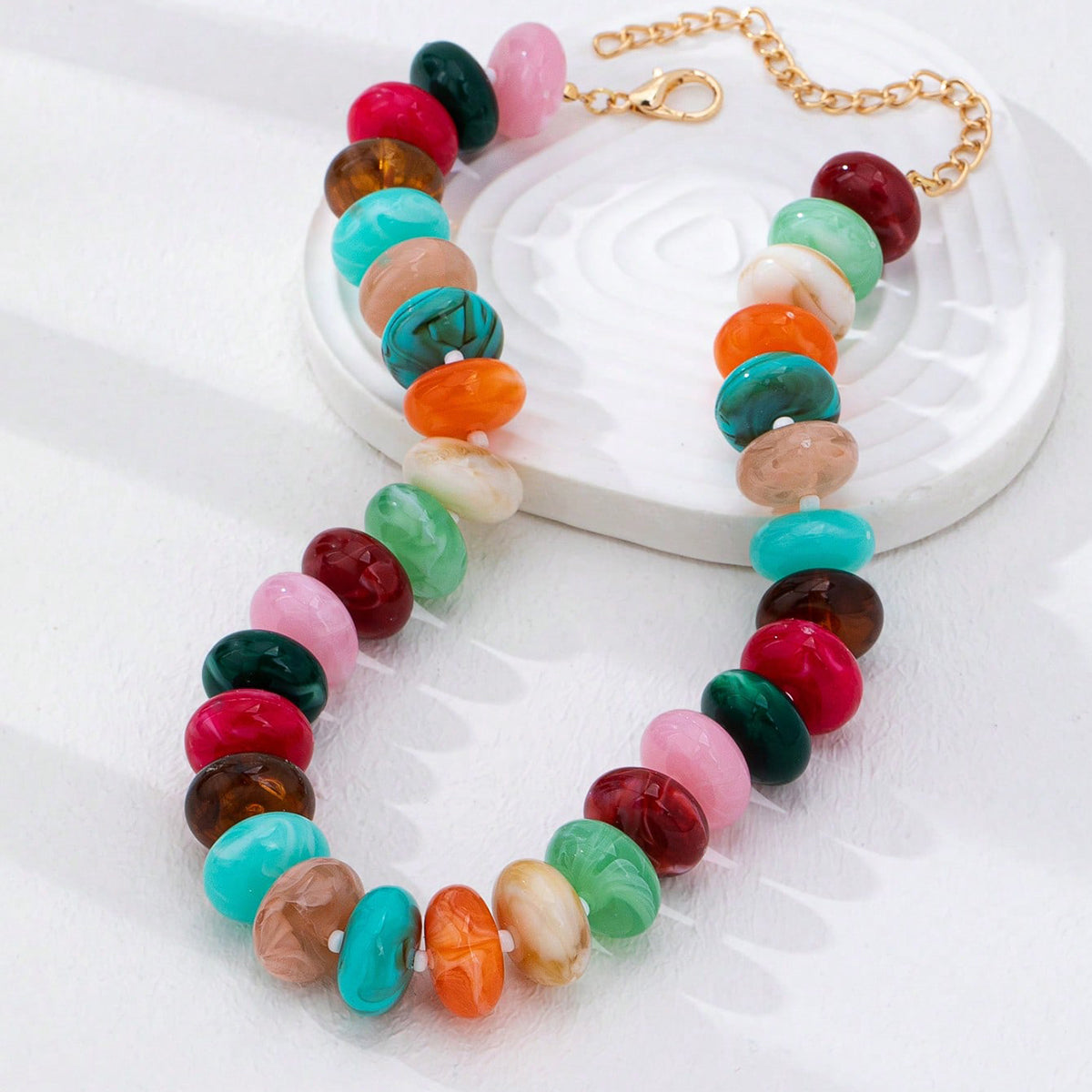 Collar Acrílico Corazón y Multicolor